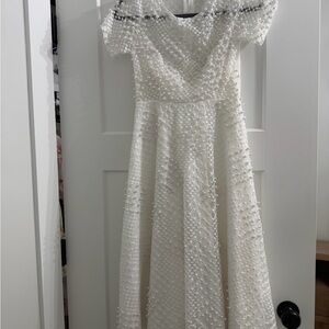 Elegant White Textured Dress